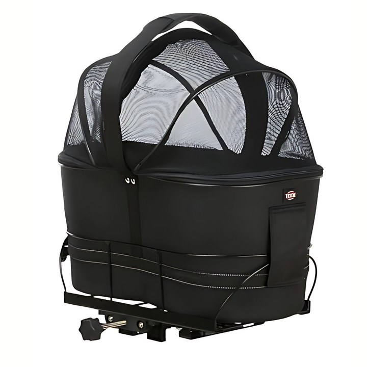 Trixie Fahrradkorb Hinten Schwarz Mit Kissen Und Haube