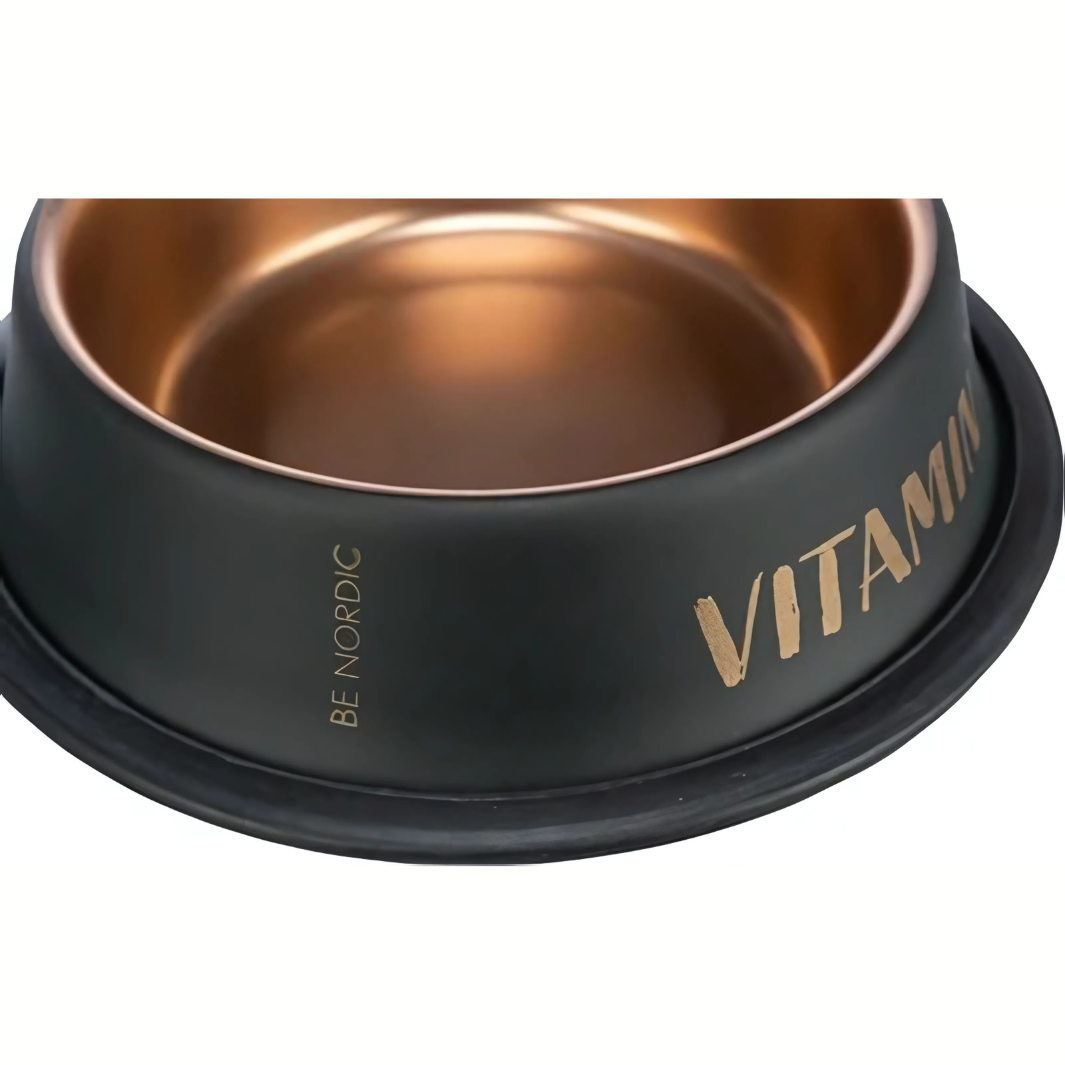 Trixie Be Nordic Futter- Und Wassernapf Edelstahl  Gummi Schwarz  Bronze