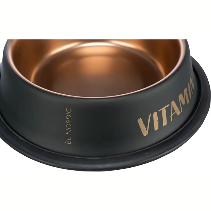 Trixie Be Nordic Futter- Und Wassernapf Edelstahl  Gummi Schwarz  Bronze