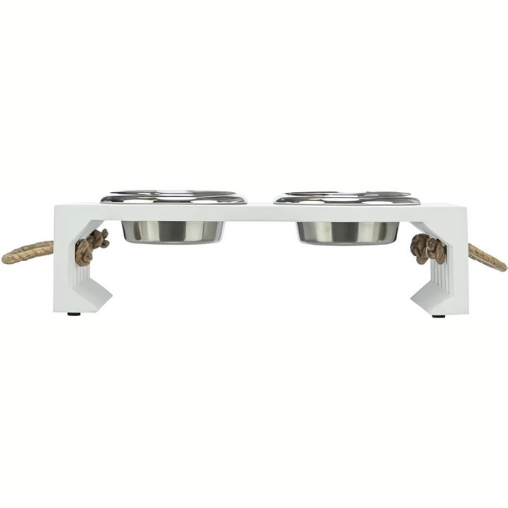 Trixie Be Nordic Set Fressnapf Wassernapf Holz Edelstahl Weiss