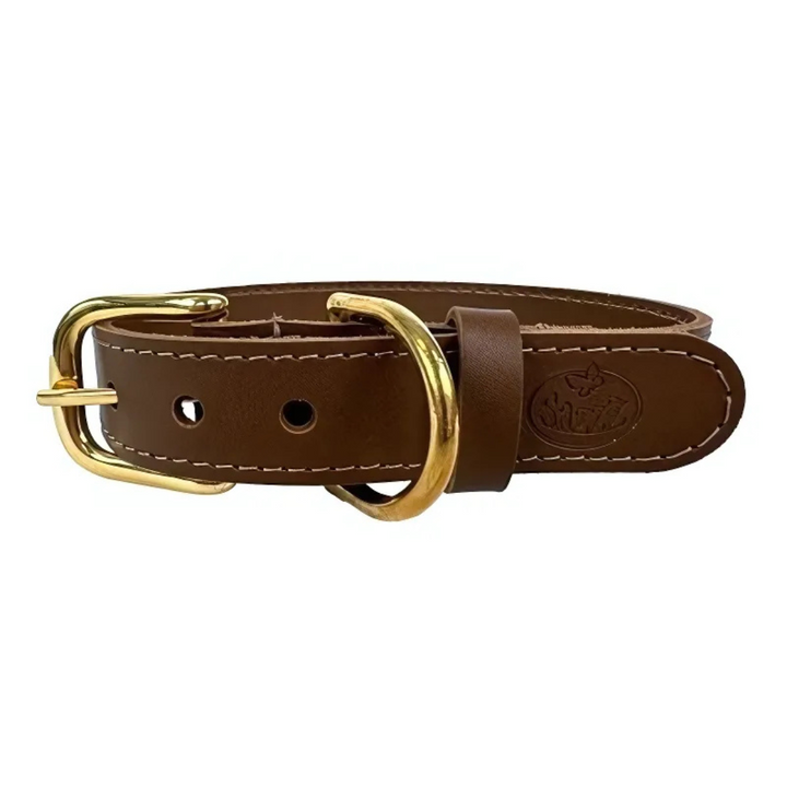 Sazzz Hundehalsband Braveheart Classic Leder Sattel - Braun