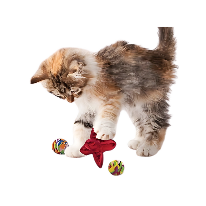 Kong Ball Multipack Mit Katzenminze Rot