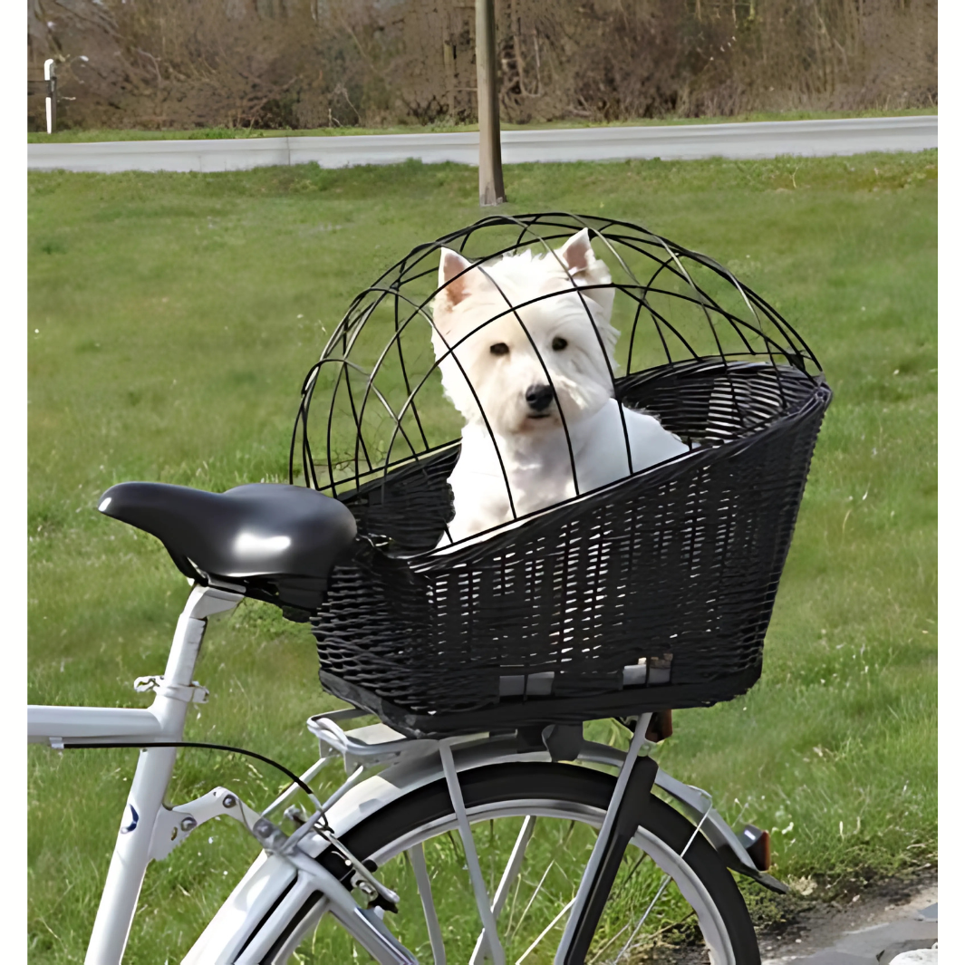 Trixie-Fahrradkorb Mit Drahtkuppel Auf Der Rückseite Schwarz