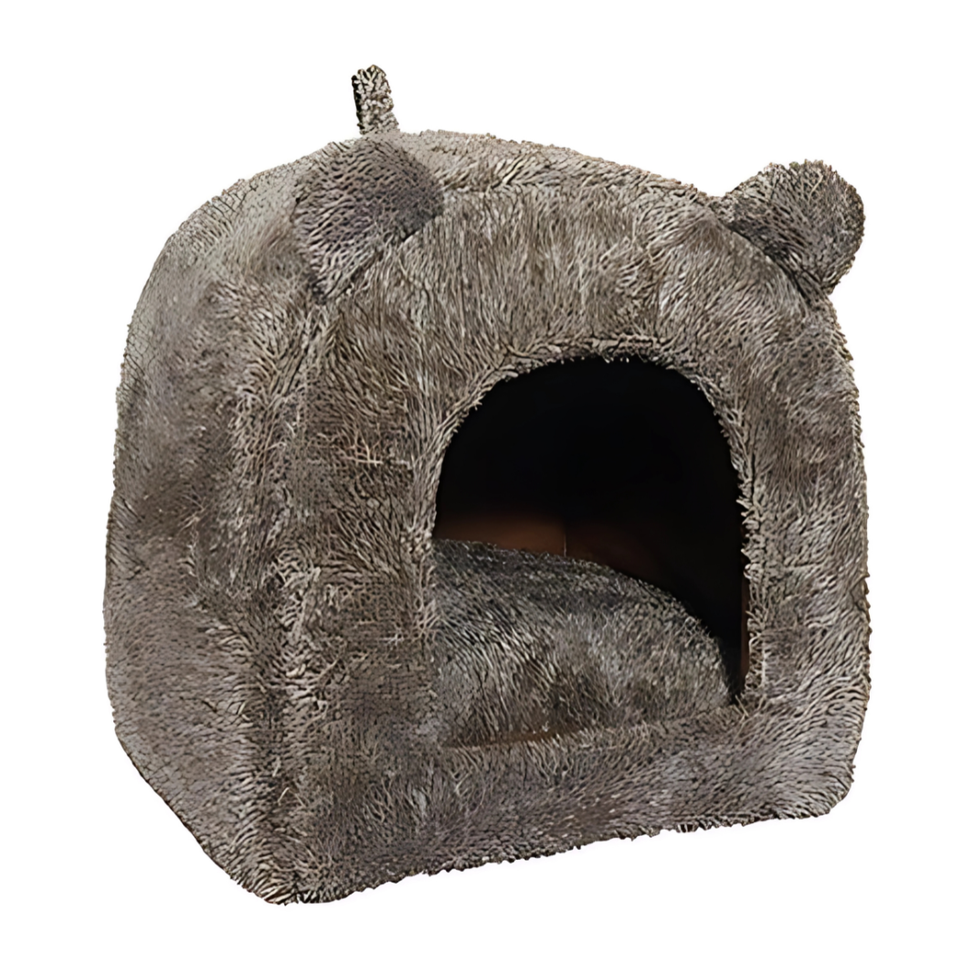 40 Winks Palisander-Katzenkorb Iglu Teddybraun