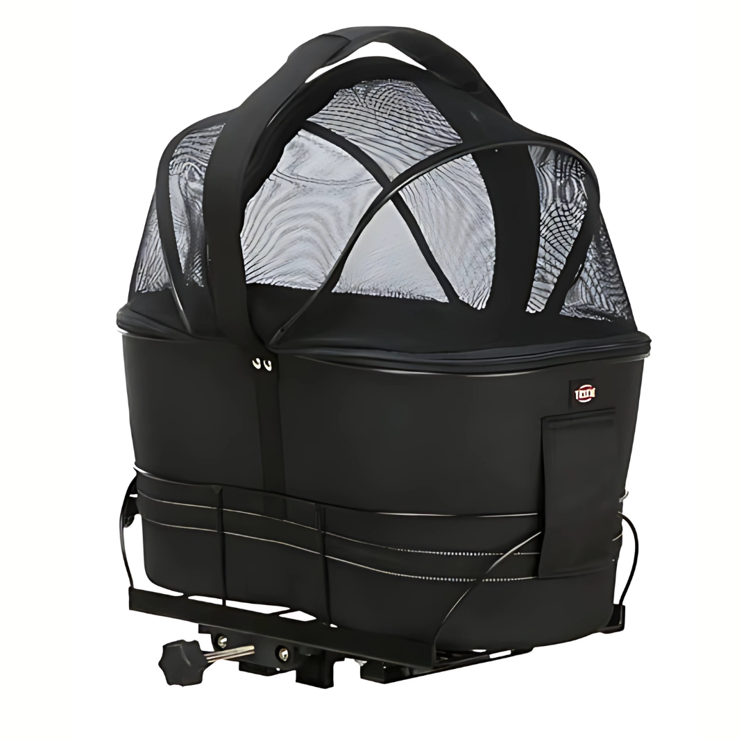 Trixie Fahrradkorb Hinten Schwarz Mit Kissen Und Haube