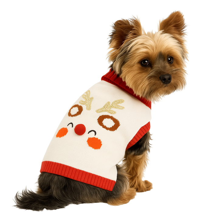 Hundepullover Rentier - mit Glitzer