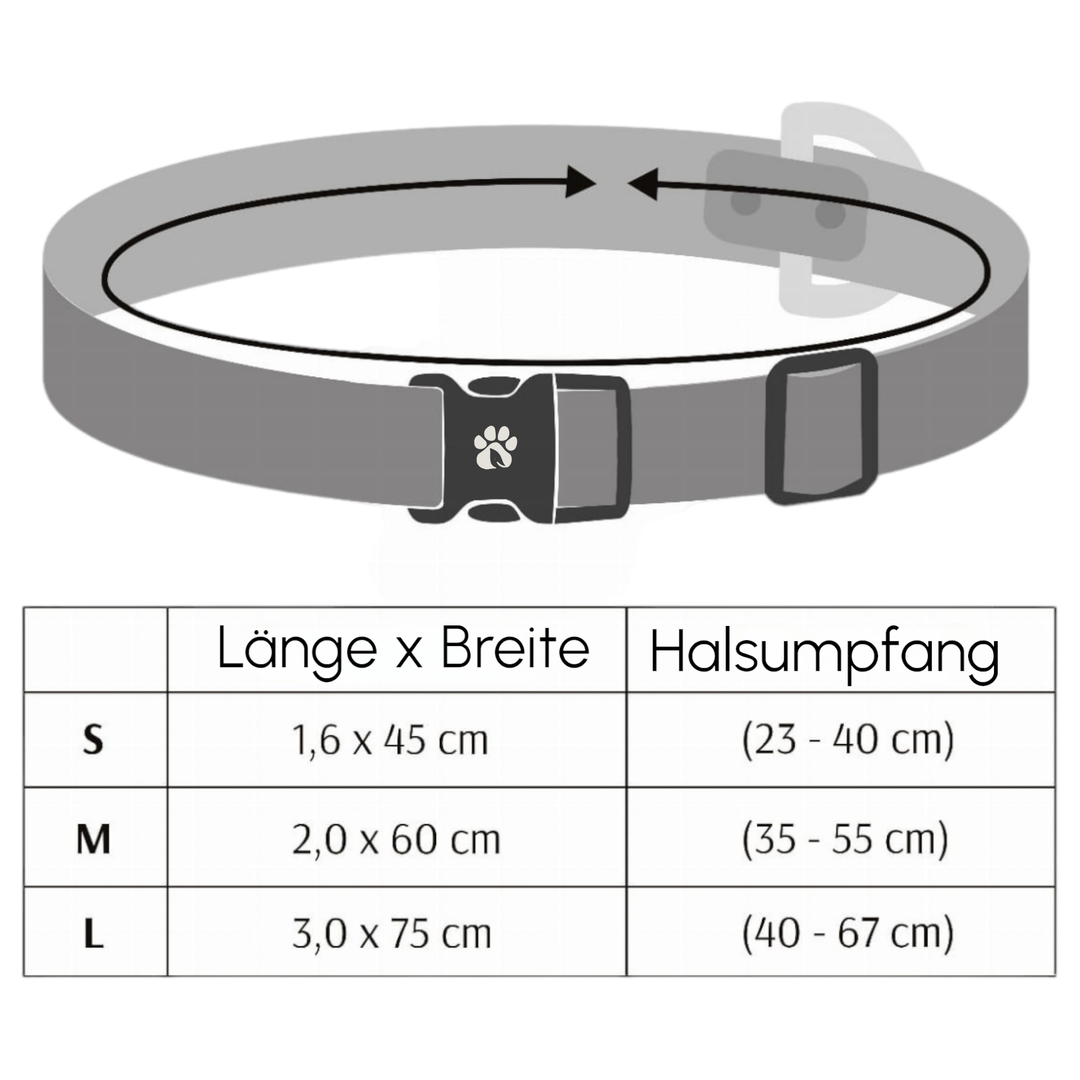 Halsband Schwarz Aus Nylon Längenverstellbar Im Rautendesign