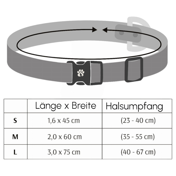 Halsband Schwarz Aus Nylon Längenverstellbar Im Rautendesign